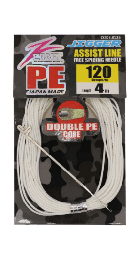 Jigger Double Core PE Assist Line White Assist İpi