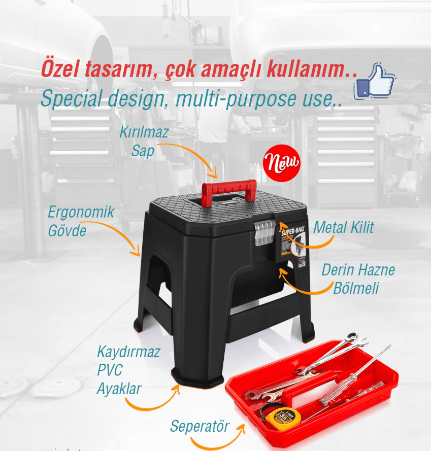 Kutu Asr 5047 Tabureli Takım Çantası 33 Cm