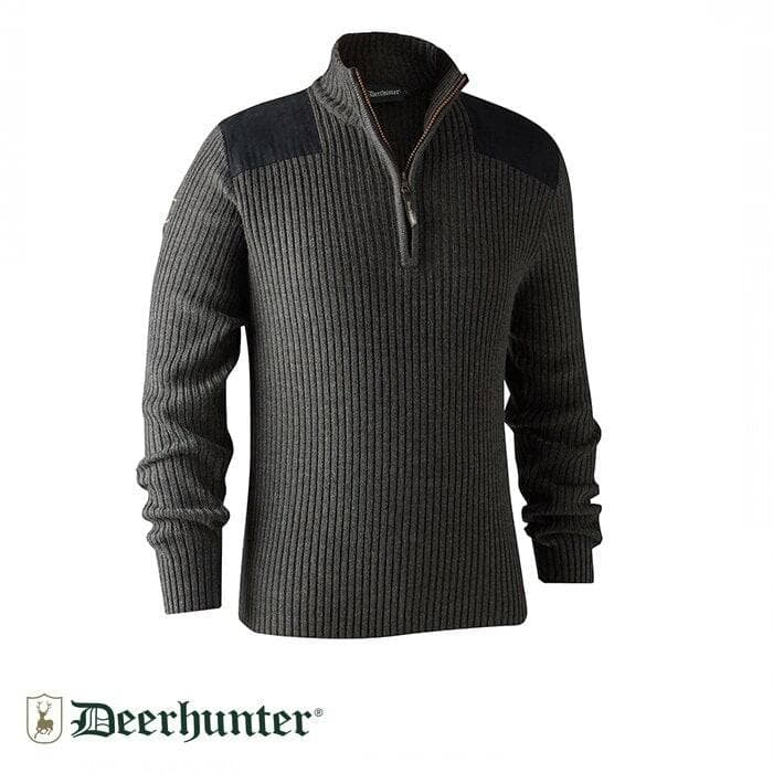 Deerhunter Rogaland Yarım Fermuarlı Gri Kazak XL