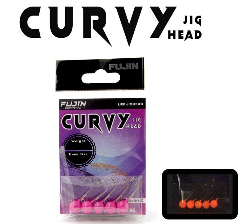 Fujin Curvy Pink Glow Jig Head 1.8gr